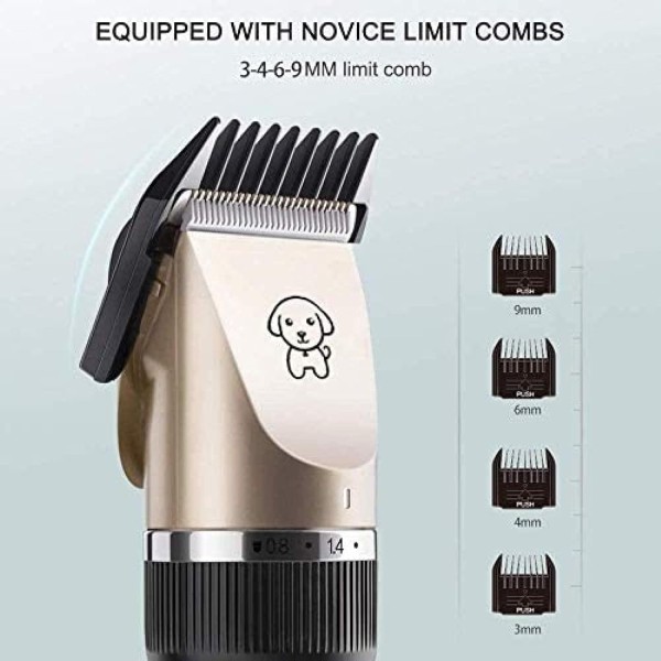 Rechargeable Pet Cat Dog Trimmer With 4 Combs, Professional Pet Grooming