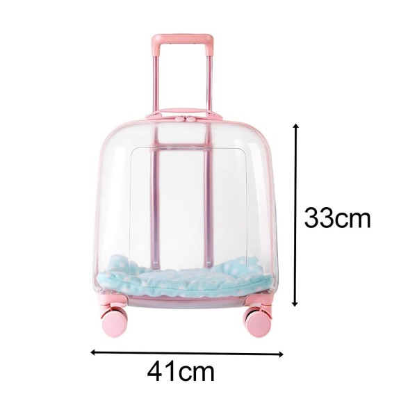 Transparent Cat Trolley Case Dog Hiking Crate Small Animals Pet Carrier