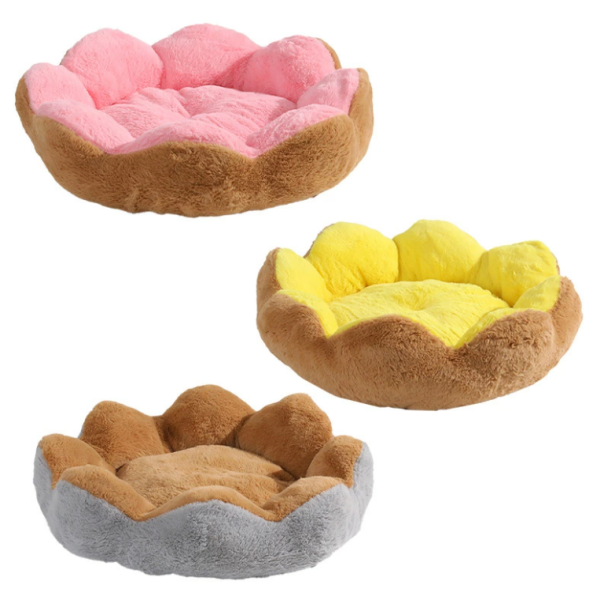 Flower Shaped Plush Dog and Cat Bed