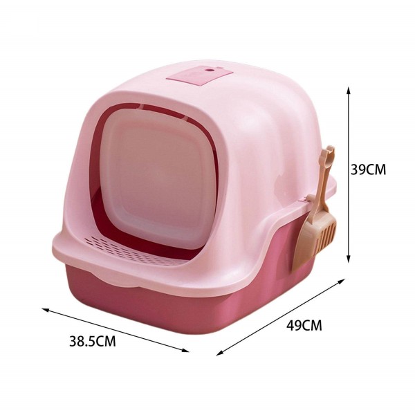 Cat Litter Box Covered Hooded Front Entry Fully Enclosed Litter