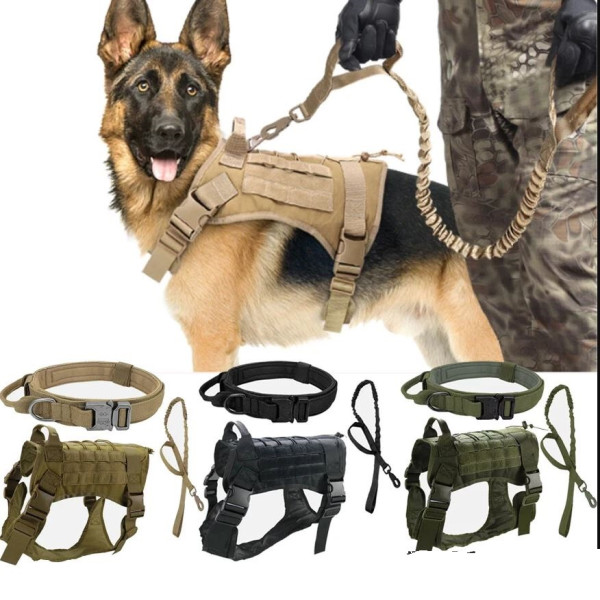 Tactical Dog Vest Working Dog Military Harness with Handle No-pull Large