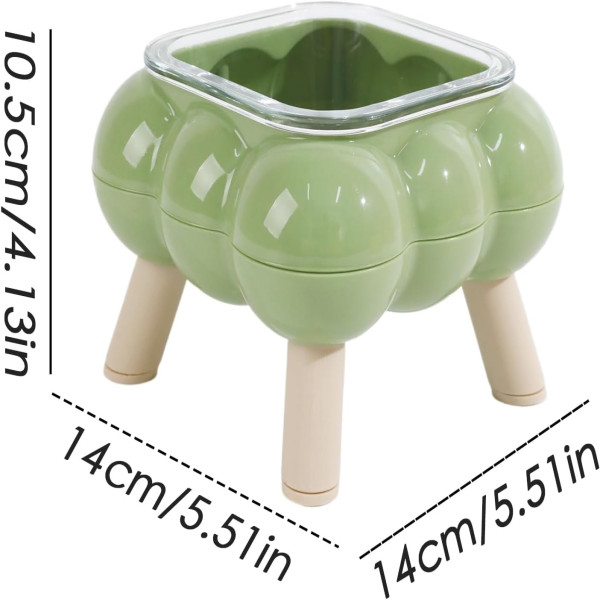 High-Legged Glass and PP Combination Cat Food Bow