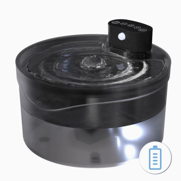 2.6L Pet Water Fountain with Filter Wireless Smart Cat Water Fountain Sensor Battery