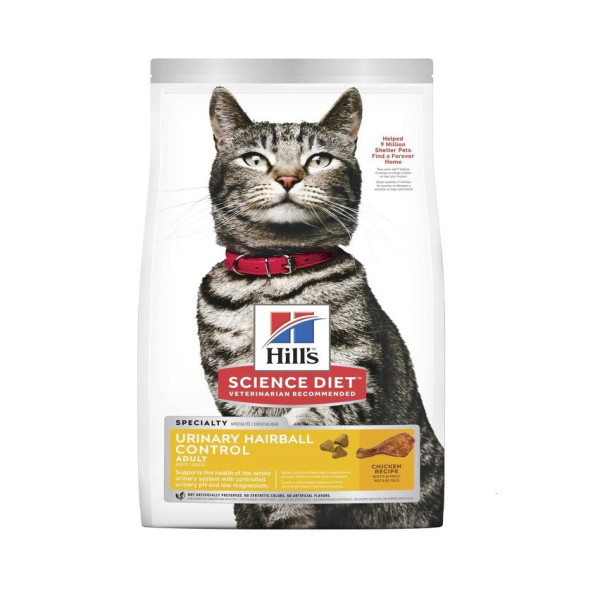 Hill's Science Diet Adult Urinary Hairball Control Dry Cat Food Chicken & Rice Recipe 1.58kg