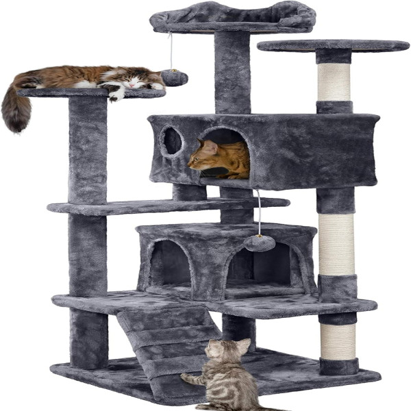 54in Cat Tree Tower Condo Furniture Scratch Post for Cat Kitten Pet House Play