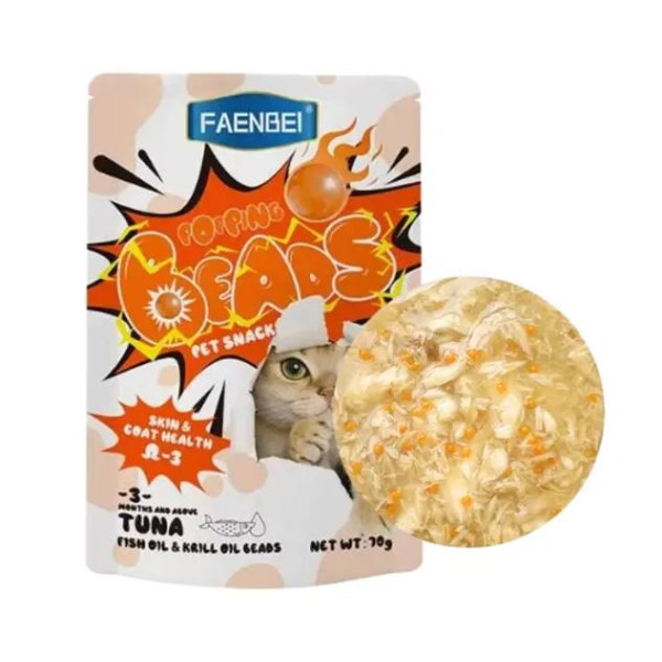 Faenbei Cat Snack Pouch Skin & Coat Tuna 70g | 3 Month Above