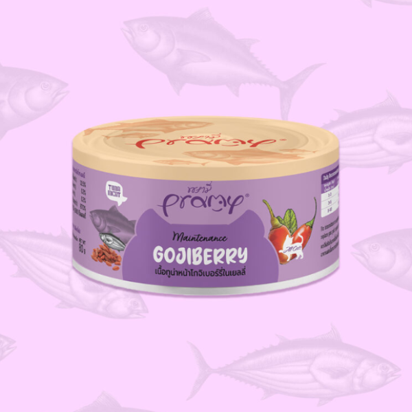 Pramy Cat Can Food Tuna Topping Gojiberry For Maintenance 80gm