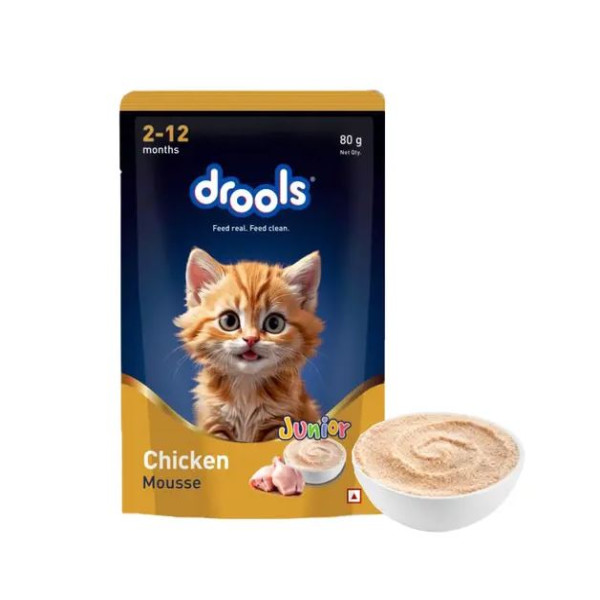 Drools Cat Pouch Food Kitten Chicken Mousse 80g | Cat Wet Food