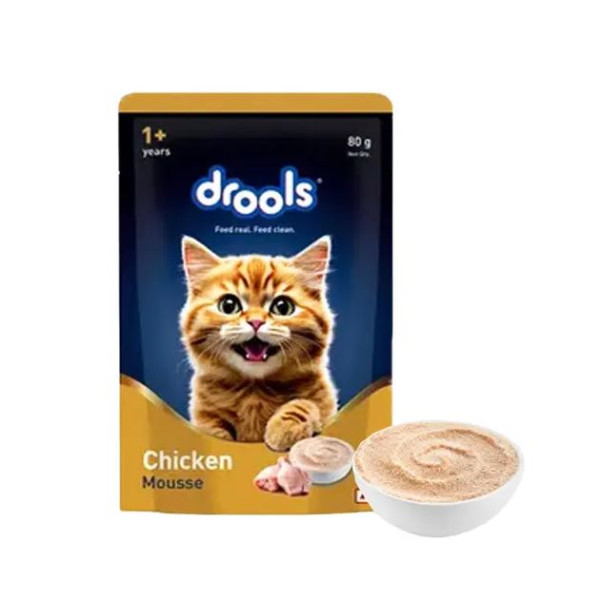 Drools Cat Pouch Food Adult Chicken Mousse 80g | Cat Wet Food