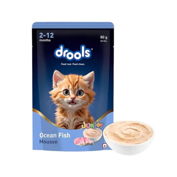 Drools Cat Pouch Food Kitten Ocean Fish Mousse 80g | Cat Wet Food
