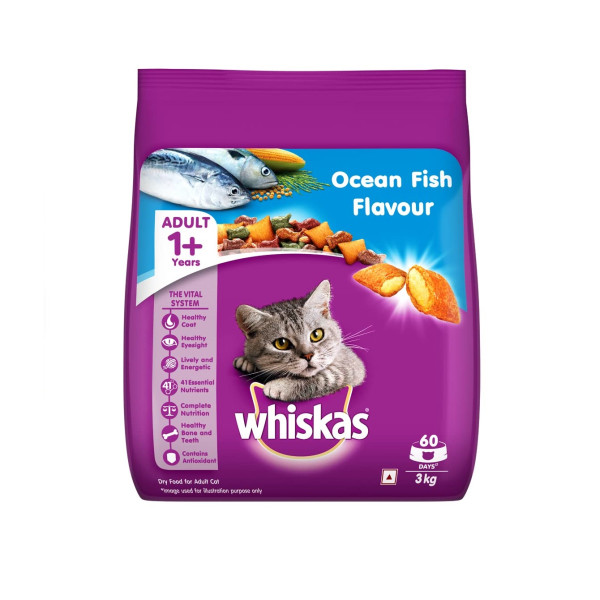 Whiskas Adult Dry Cat Food Ocean Fish 3kg
