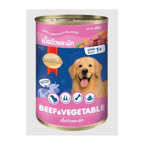 SmartHeart Dog Can Food Beef & Vegetable 400gm