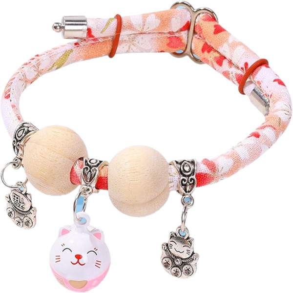 Pet Cat Retro-Style Neck Collar Belt with Multi Colour Bell
