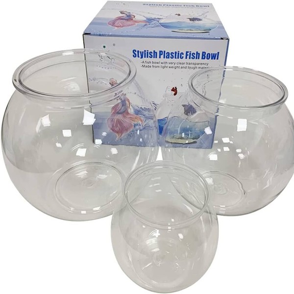 Plastic Round Aquarium Unbreakable Clear Fish Bowls for Small Fish