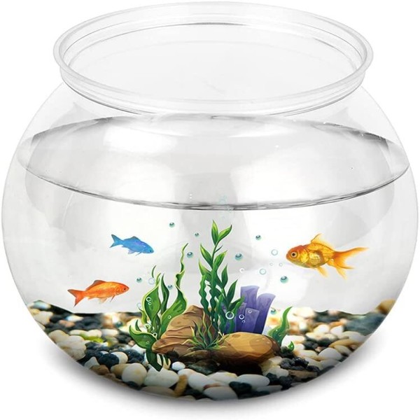 Plastic Round Aquarium Unbreakable Clear Fish Bowls for Small Fish