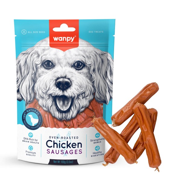 Wanpy Chicken Sausages Dog Treats 100g | Wanpy Dog Treat