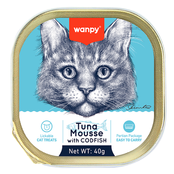 Wanpy Tuna Mousse With Codfish For Cat 40gm