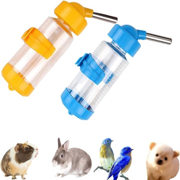 Pet Cage Water Bottle No Drip Small Animal Water Bottle, Hanging Hamsters Water Bottle,for Rabbit, Guinea Pig, Hedgehog, Squirrel, Hamster,Random Color 250ml